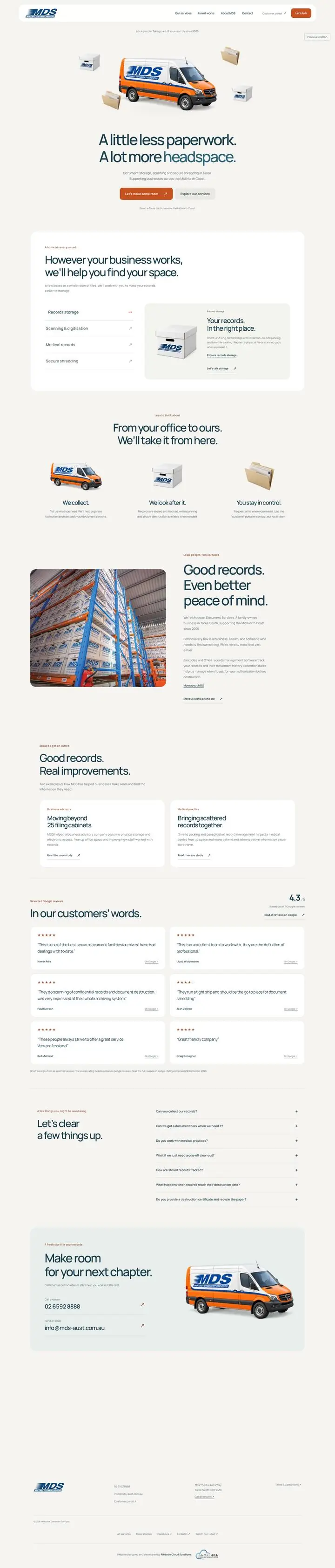 Midcoast Document Services website home page